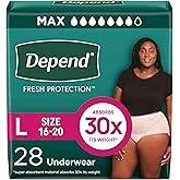 Depend Fresh Protection Adult Diapers, Incontinence & Postpartum Bladder Leak Underwear for Women, Disposable, Maximum, Large, Blush, 28 Count, Packaging May Vary