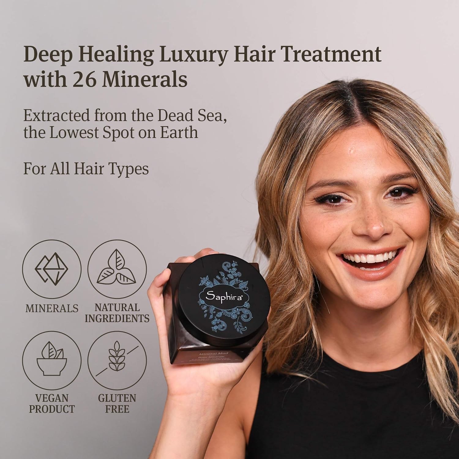 SAPHIRA Divine Mineral Mud for Curly and Wavy Hair, 8.5 oz (Original Packaging): Premium Beauty