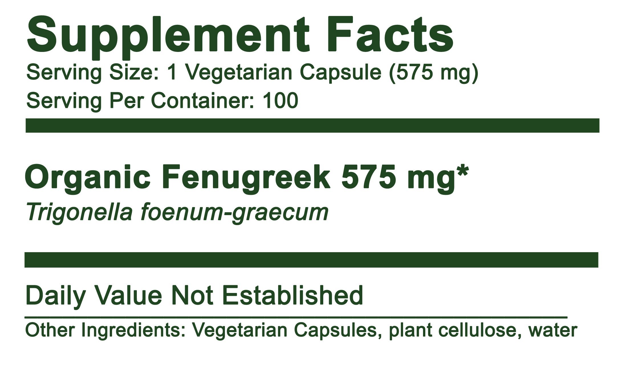 Fenugreek 575 mg, 100 Capsules Breast Enhancement & Health Buy