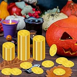 120 PCS Gold Coins, 1.4 in Plastic Gold Coins, 0.08