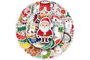 50 Pieces Christmas Stickers, Suitable for Computer, Mobile Phone, Suitcase, Helmet, Water Bottle, Guitar Decoration Stickers