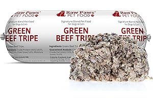 Raw Paws Signature Pet Food for Dogs & Cats - Green Beef Tripe, 1-lb Rolls (20 Pack) - Fresh Pet Food Made in USA, Green Beef Tripe Dog Food - Natural Dog Food Rolls, Raw Frozen Dog & Cat Food