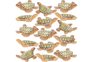 VAIPI 15 Pcs Miniature Sea Turtles Sea Turtle Figures Ocean Animal Figurines Mini Turtle Figurines for DIY Home Fairy Garden Office Fish Tank Birthday Party Favor Decorations