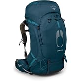 Osprey Atmos AG 65L Men's Backpacking Backpack, Blue L-XL | hiking pack, camping gear, overnight trail pack, Blue color, L-XL size
