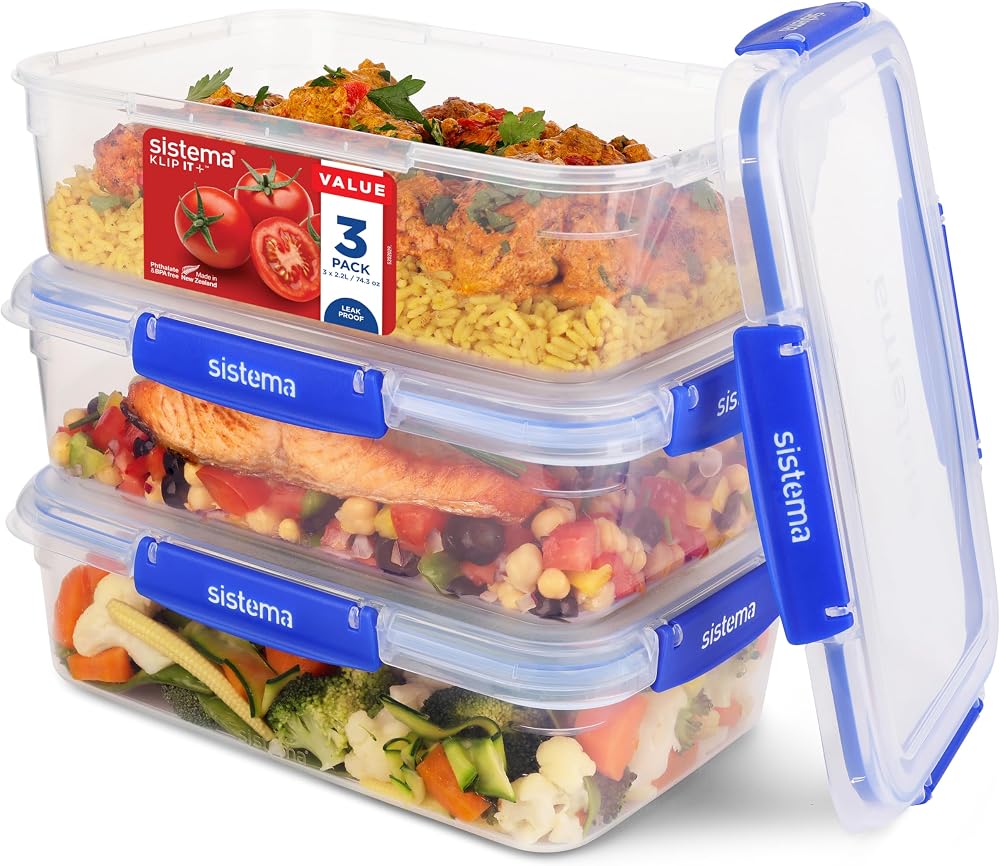 Sistema KLIP IT PLUS 2.2 L Leakproof Food Storage Containers 3 Count