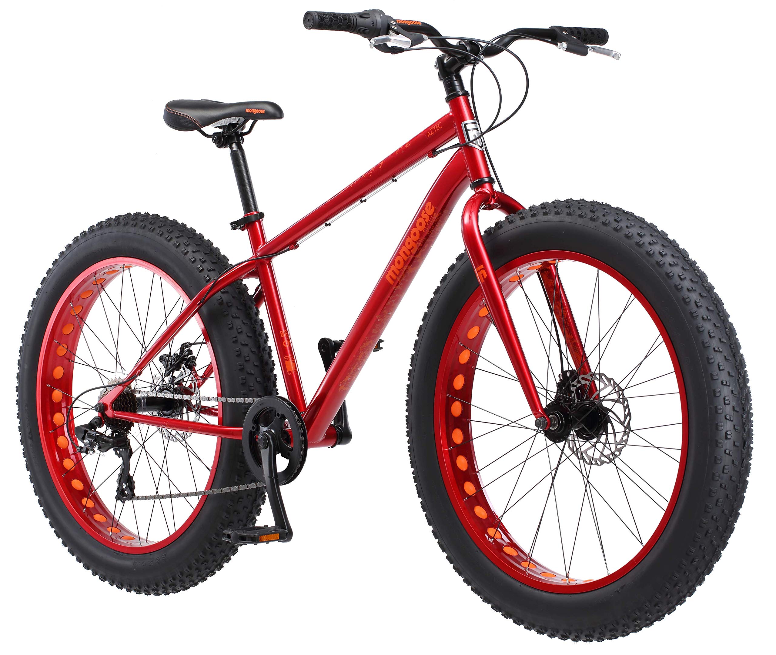 Photo 1 of Mongoose Aztec Mens and Womens Fat Tire Bike, 18-Inch Steel Frame, 26-Inch Wheels, 4-Inch knobby tires, Red