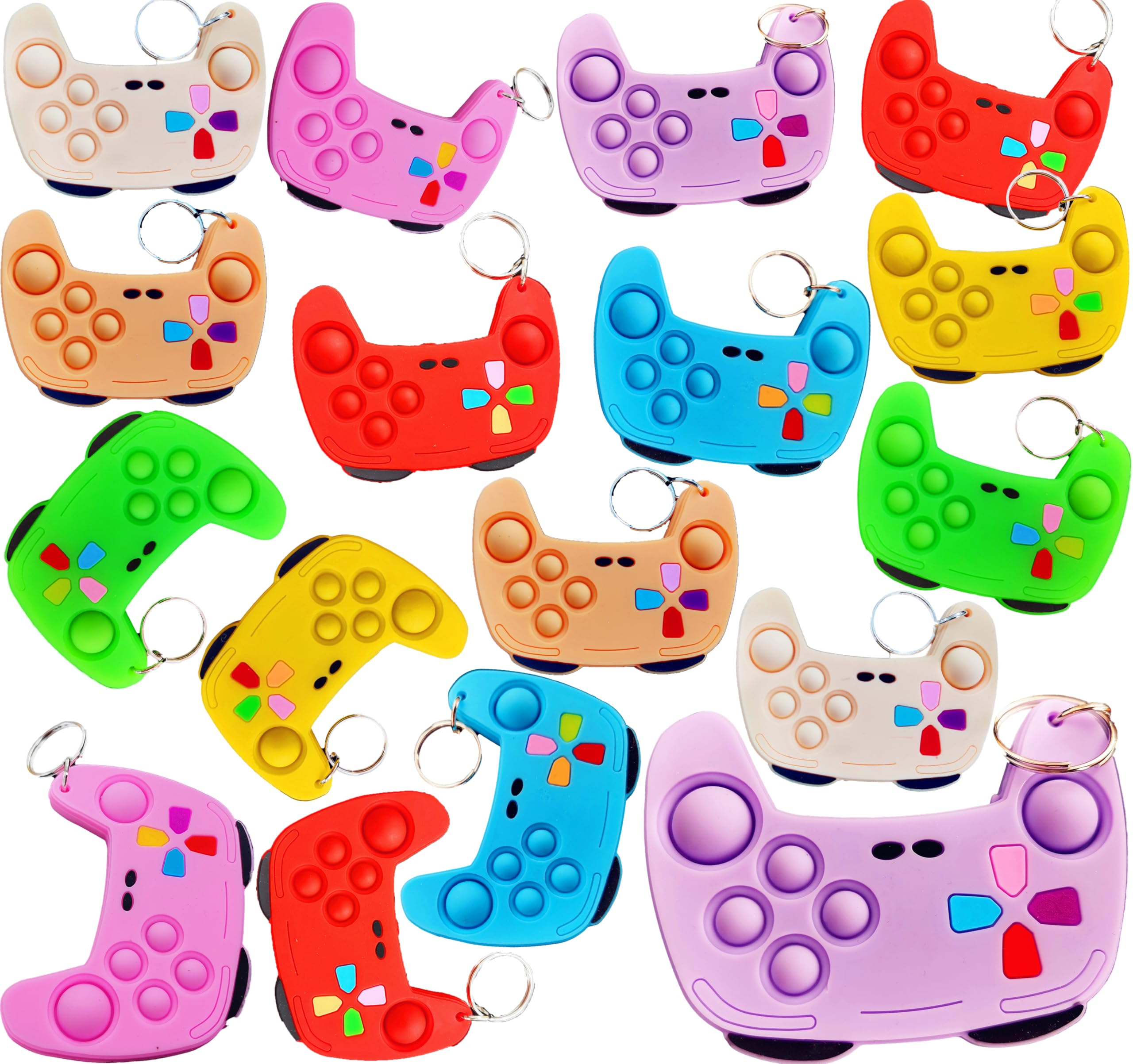 Photo 1 of 24 Packs Bulk Game Controllers Mini pop Fidget Keychain?Birthday Party Favors Supplies and Classroom Summer Student Prize Gifts