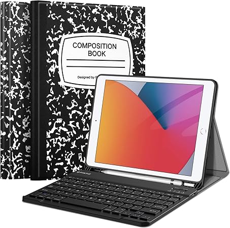 Amazon Com Fintie Keyboard Case For New Ipad 8th Gen 2020 7th Generation 2019 10 2 Inch Soft Tpu Back Stand Cover With Pencil Holder Magnetically Detachable Wireless Bluetooth Keyboard Composition Book Computers Accessories