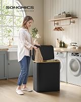 SONGMICS 150L Laundry Basket with 3 Compartments Lid 60x38.5x70.5 cm view 2