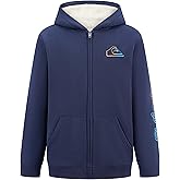 Quiksilver boys Full-zip Sherpa Lined Fleece Hoodie Sweatshirt