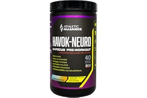 Athletic Alliance Havok Neuro - Nootropic Pre Workout Powder - For Building Endurance, Cognition & Focus - Made with Caffeine