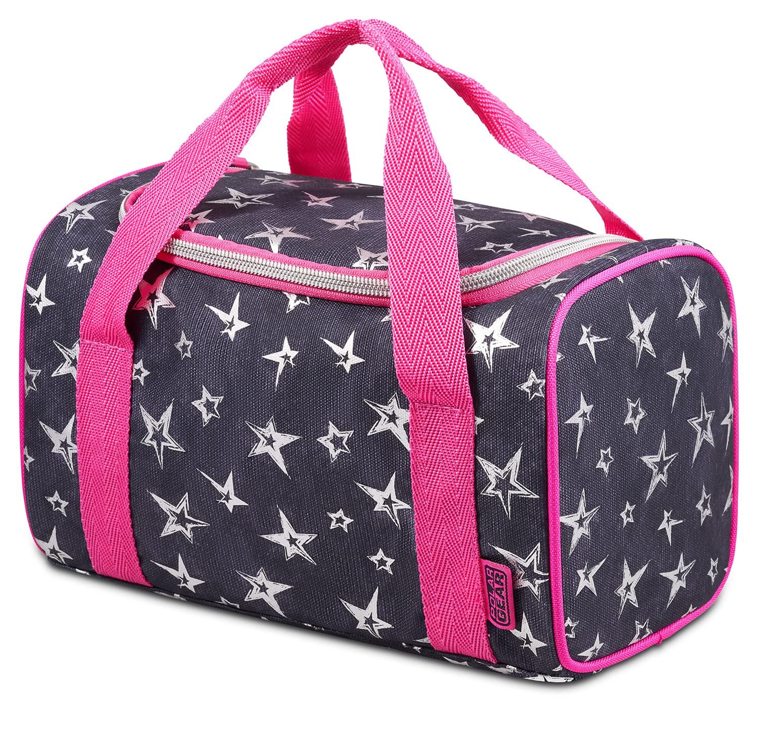 Polar Gear Super Love Stars Insulated Chest Lunch Bag for School Nursery Indoor and Outdoor Activities, 600d Polyester, Blue/Pink