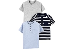 Simple Joys by Carter's Baby-Boys 3-Pack Short-Sleeve Pocket Henley Tee ShirtT-Shirt