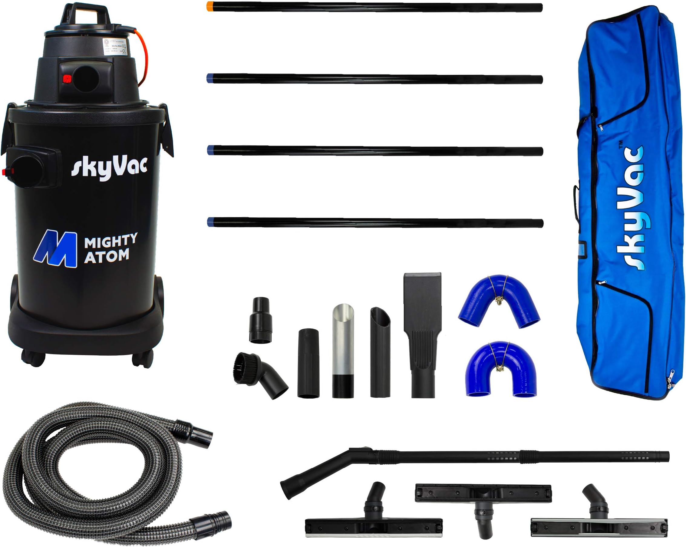 SkyVac Mighty Atom Wet & Dry Gutter Vacuum 6 metres (20 feet) Reach - 1600W