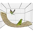 Bird Seagrass Mat 29.5"× 7" Parrot Natural Grass Woven Net Hammock Parakeet Climbing Rope Ladder Mat Chew Toys Cage Accessories for Pigeon Macaw Cockatiel Conure Budgie Cockatoo Rat Bearded Dragon