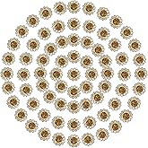 PATIKIL 10mm Sunflower Diamond Sew on Rhinestones, 150 Pcs Rhinestone Sequin Embellishments Crystal Glass Metal Base Flower Claw Rhinestones for Bedazzling Crafting Clothes, Brown