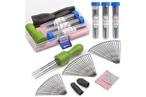 IMZAY 63PCS Needle Felting Kit, Needle Felting Tools, Wool Felting Needles Supplies with Needles Felting Needles, Wooden Handle, Felting Needles, Perfect for DIY Felting Wool Projects