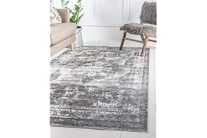 Unique Loom Sofia Collection Area Rug - Salle Garnier (5' 3" x 8' Rectangle, Gray/ Ivory)