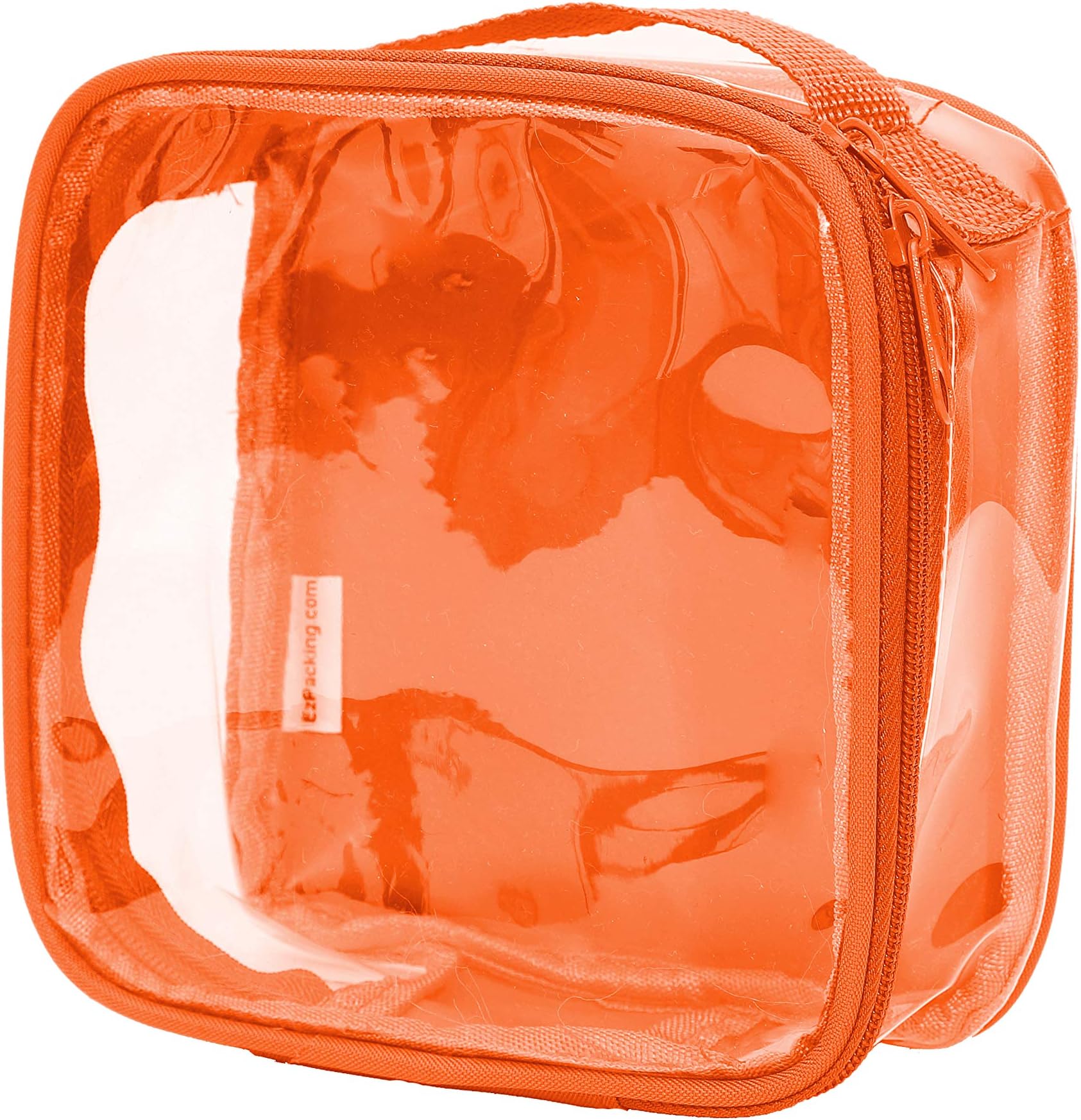 Clear TSA Approved 3-1-1 Travel Toiletry Bag/Transparent See Through Organiser (Orange)