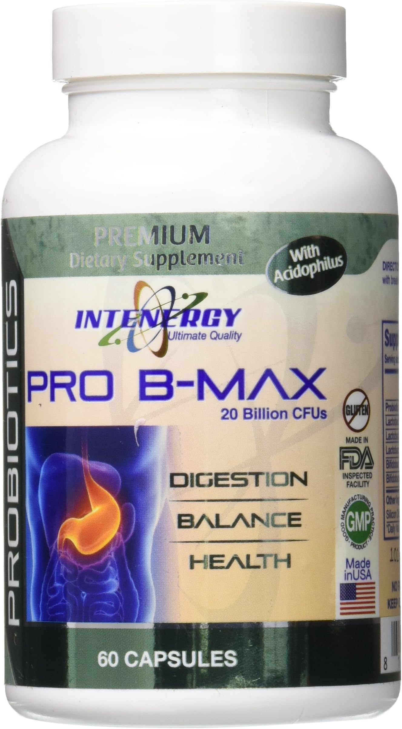 Intenergy Pro B-max with Acidophilus Capsules, 60 Count
