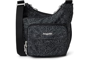 Baggallini Criss Cross 10x11 Crossbody Women Lightweight Water-Resistant Nylon Travel Bag W/RFID & Quick Access Pockets