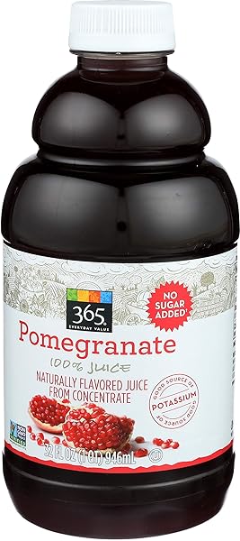 365 EVERYDAY VALUE, 100% JUICE NATURALLY FLAVORED JUICE FROM CONCENTRATE, POMEGRANATE, 32 FL OZ
