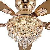 Crystal Ceiling Fan Fandelier with Lights-Ceiling