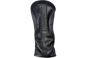 Golf Club Covers – Premium Leather Driver Headcover, Fairway Wood, 3 Wood, Hybrid, Fits Mallet Blade Putter Head Covers