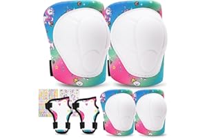 Unicorn Hunter Kids/Youth Knee Pads, Protective Gear Set for Kids 3-5, 5-8, 8-14 Elbow Pads Wrist Guard 3 in 1, Toddler Girls Boys Knee Pads for Skating Cycling Bike Rollerblading Scooter