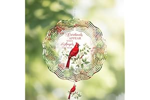 LIRAVENO Cardinal Wind Spinners Outdoor - 3D Metal Hanging Decor for Garden Patio Porch Indoor Home 12 Inch Kinetic Spinning Yard Art Ornaments Christmas New Year Birthday Gifts for Women Mom Grandma