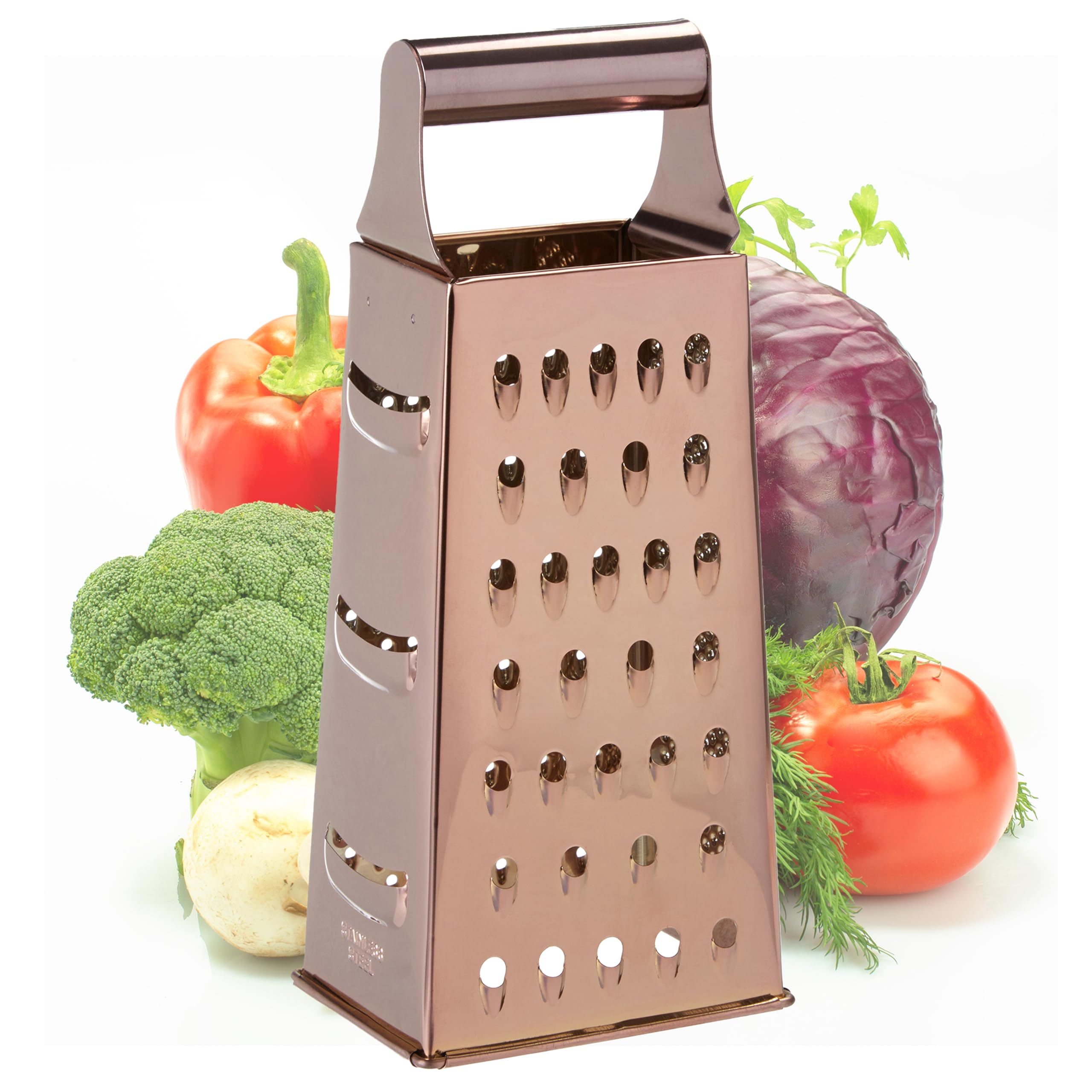 Premier Housewares Small Rose Gold Grater Microplane Zester Garlic Grater Lemon Zester 7 x 21 x 9