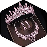 Kamirola Tiaras and Crowns for Women,Tiaras Earrings Necklace, Crystal Bridal Jewelry Set（TR83