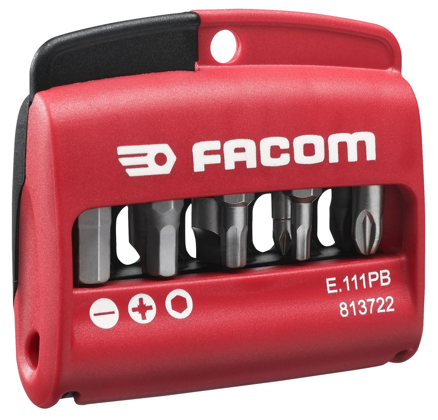 Facom E.111PG Screwdriver Bits Set of 10 with Bit Holder