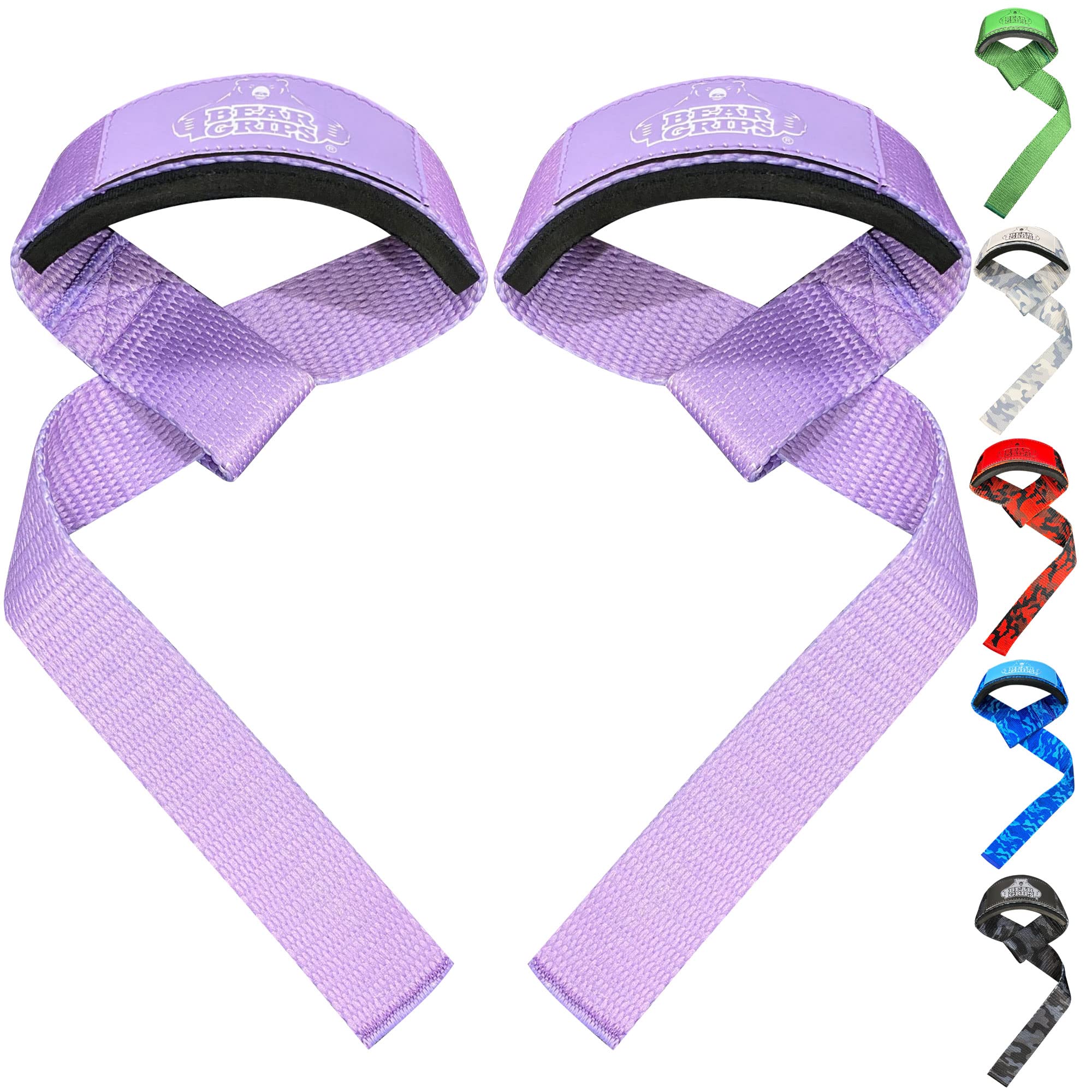 Photo 1 of Bear Grips Lifting Straps Gym, Wrist Straps for Weightlifting, Gym Straps, Weightlifting Straps, Deadlift Straps, Weight Lifting Straps for Men, Weight Straps Lifting Women, 2 Lifting Strap | Purple
