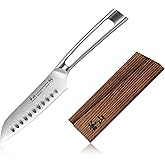 Cangshan TN1 Series 1021905 Swedish 14C28N Steel Forged 5-Inch Santoku Knife and Wood Sheath Set