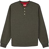 Coleman Men's Long Sleeve Henley Fleece Sweatshirt - 3-Button Placket - Comfortable Cotton Blend for All Seasons
