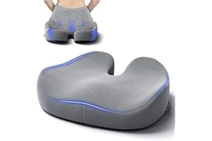 Ruizman Seat Cushions for Office Chairs - Large Office Chair Cushion for Butt - Memory Foam Seat Cushion for Tailbone Pain Relief | 18.1x16.5 Inches (Dark Grey)