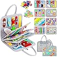 Esjay Toddler Busy Board Montessori Toys, Sensory Board Educational Activities for Learning Fine Motor Skills, Gifts for Girls Boys Toddlers, Travel Toys for Airplane Car,Grey Dinosaur