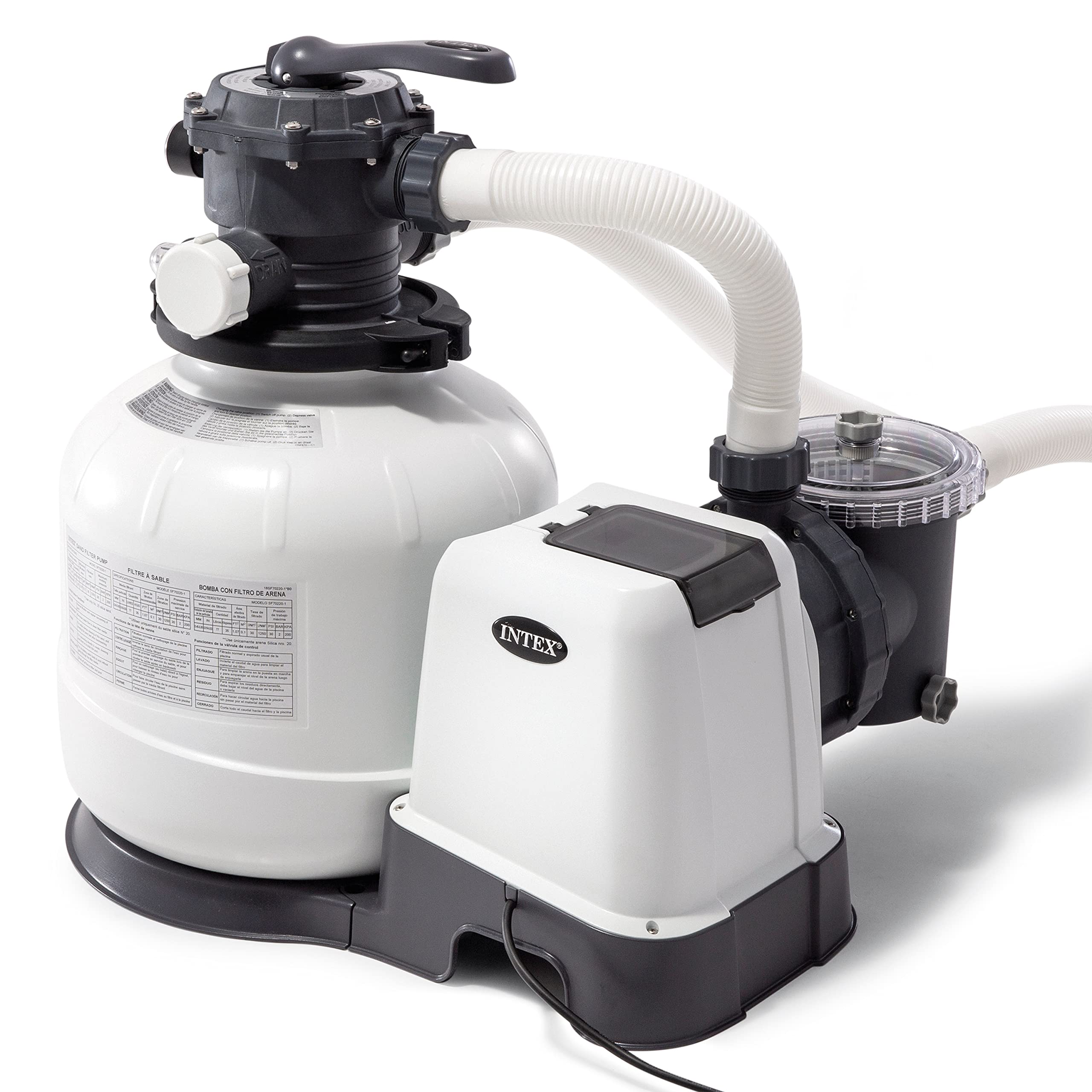 Intex 26647EG Intex-2800 Gph Sand Filter Pump W/GFCI (110-120 Volt) Pool, 14 in, light grey