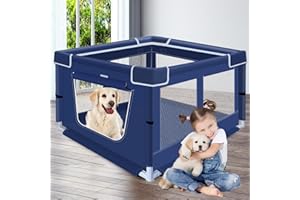NOTTIA 42x42x26 Inches Dog Playpens，Puppy Playpen with Gate for Puppies or Small Dogs, Dog Fence Pet Playpen for Indoor & Outdoor