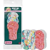 Scotch-Brite Pop Up Kitchen Sponges, 3 Pack | Unique Compressed Kitchen Sponge for Cleaning Gently, Floral Pattern Scrubber that Expands with Water, 3 Scrubbing Sponges