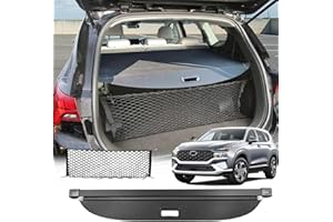 Volcaner Cargo Cover for Hyundai Santa Fe 2021 2022 2023 Accessories,Leather Retractable Trunk Cover for 2021-2023 Hyundai Santa Fe Accessories Security Shield Shade