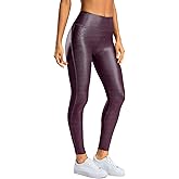 SANTINY Women's Faux Leather Leggings 25''/27''/29''-High Waisted Stretch Leather Pants Pleather Tights for Women