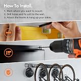 VonHaus Bike Wall Mounts 3-Bike Vertical Rack with 3 Hooks & 3 J Hooks view 3