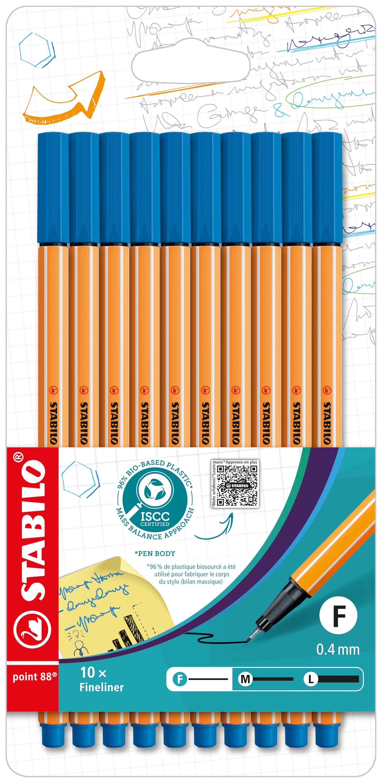 STABILO Fineliner point 88 - Pack of 10 - blue