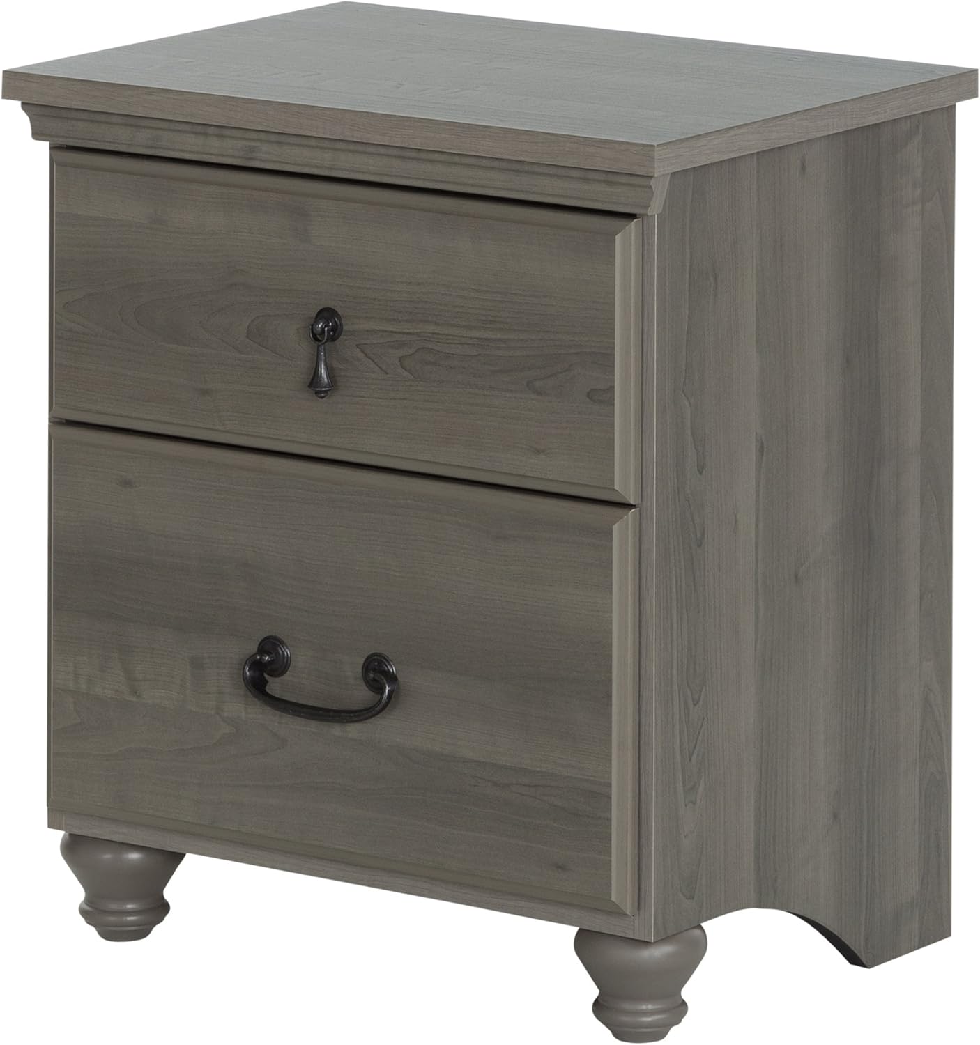 Amazon Com South Shore Noble 2 Drawer Nightstand Gray Maple