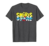 The Smurfs Logo with Smurfs Cast Retro Cartoon