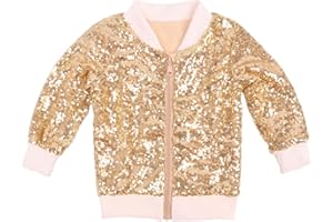 Cilucu Kids Jackets Girls Boys Sequin Zipper Coat Jacket for Toddler Birthday Christmas Clothes