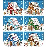 24 Pieces Make a Gingerbread House Stickers Christmas Gingerbread House Stickers Decorating Kit Party Game Craft Activity Favor Supplies