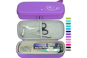 ButterFox Premium Stethoscope Case with Divider and ID Slot for 3M Littmann Classic III, Cardiology IV Diagnostic and More Stethoscopes with Pocket for Nurse Accessories (Purple)